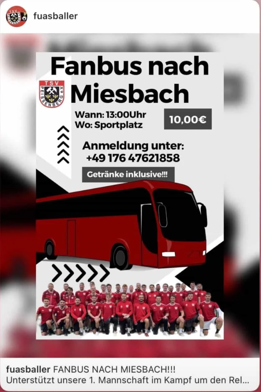 Vereinsbus zum Auswärtsspiel in Miesbach